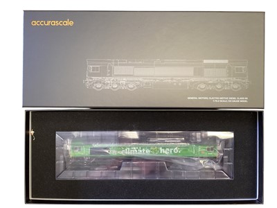 Lot 1801 - Accurascale OO Gauge DB Green General Motors Electromotive Diesel Class 66 Climate Hero Locomotive 66004, ERA 11 DCC Sound Fitted, boxed