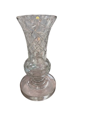 Lot 514 - Large and unusually heavy Victorian cut glass vase, 42.5cm in overall height.