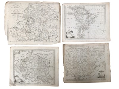 Lot 396 - Collection of early 19th century maps of the world, unframed, with hand tinting
