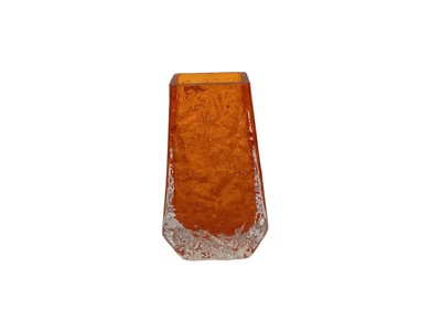 Lot 1100 - Whitefriars Tangerine coffin vase, designed by Geoffrey Baxter, 13cm high