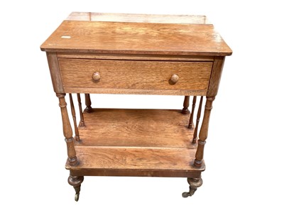 Lot 1219 - Antique rosewood two tier side table with single drawer, 51cm wide, 38cm deep, 63cm high