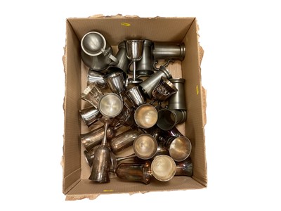 Lot 559 - Group of silver plated goblets and other metalwares.