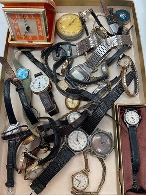 Lot 1071 - Group of vintage and later watches including 18ct gold cased wristwatch