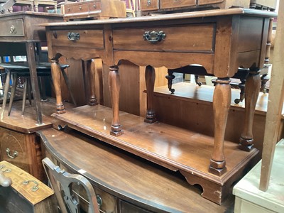 Lot 1234 - Antique style dresser base with two drawers and pot board below, 137cm wide, 40.5cm deep, 72cm high