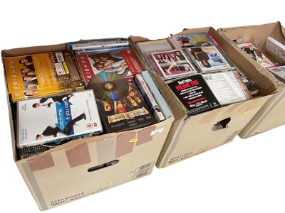 Lot 534 - Three boxes of assorted CD's and DVD's.