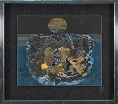Lot 966 - *Glyn Morgan (1926-2015) mixed media and collage - Nocturne, 25cm x 30cm, in glazed frame