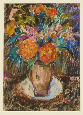 Lot 967 - *Peggy Somerville (1918-1975) pastel - Still Life Flowers in a Vase, circa 1957, 27cm x 19cm, in glazed gilt frame