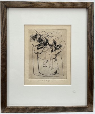 Lot 7 - Judith Foster (contemporary) etching - vase of flowers