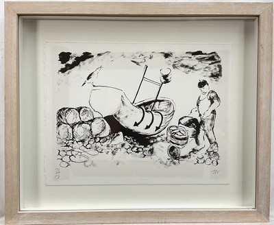 Lot 8 - Tessa Newcomb (b. 1955) print - beach scene