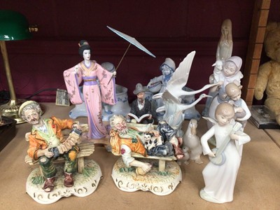 Lot 760 - Group of porcelain figures to include Yoshiko, Lladro, Nao and others