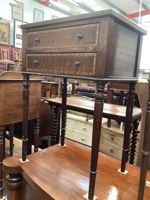 Lot 1252 - Inlaid mahogany side table with two drawers, 54cm wide, 38cm deep, 76cm high