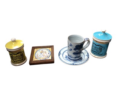 Lot 236 - 18th century Delft tankard, other decorative ceramics