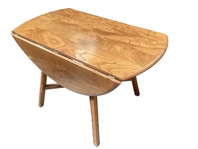 Lot 1264 - Ercol drop leaf dining table, 113cm x 60.5cm, together with six chairs comprising four standards and two carvers