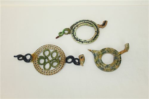 Lot 4216 - Three early 19th century Prattware coiled...