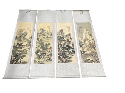 Lot 423 - Group of four oriental scrolls.