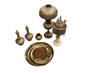 Lot 425 - Group of assorted Middle Eastern and other brass and copper items.