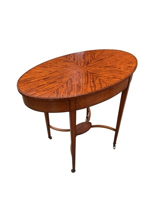 Lot 1281 - Edwardian satinwood oval side table