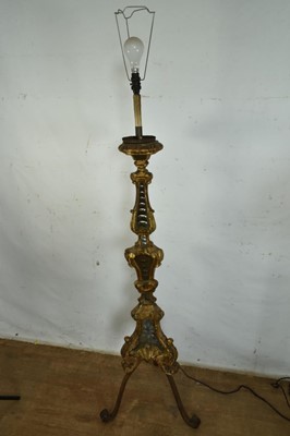 Lot 1283 - 18th century Venetian torchère converted to a standard lamp