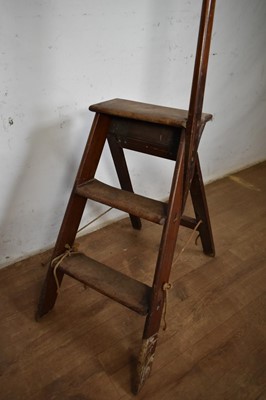Lot 1282 - 19th century mahogany library steps