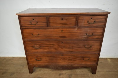Lot 1286 - Regency mahogany chest of three short over three long drawers on bracket feet