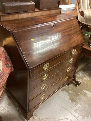 Lot 1385 - Georgian mahogany bureau