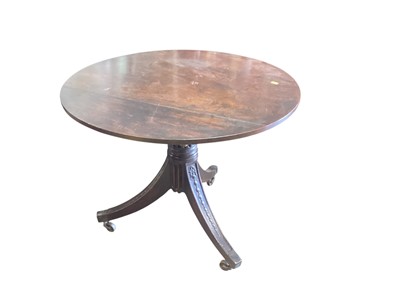 Lot 1353 - Antique mahogany table with gadrooned base and fluted column