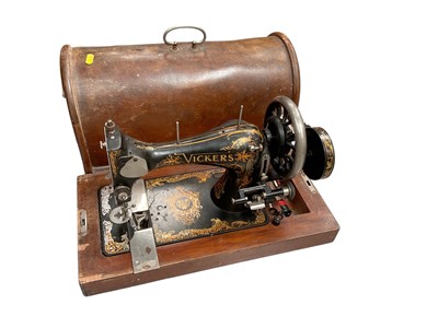 Lot 449 - Vintage Vickers sewing machine in case.
