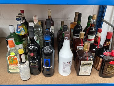 Lot 73 - Group of wines and spirits, to include port, sherry, Cointreau, etc