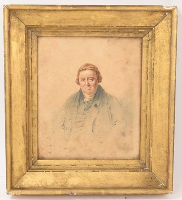 Lot 656 - Of local interest: 19th century watercolour miniature portrait of Thomas Crisp of Rendlesham