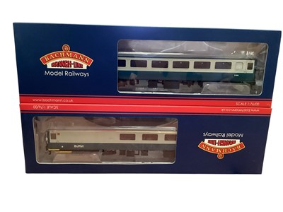 Lot 1850 - Bachmann OO Gauge BR Blue Grey Intercity Mk2F coaches including Driving Brake Second Open 39-725DC, Brake Second Open 39-700DC & 39-700, Restaurant First Buffet 39-685DC, Tourist Second Open...