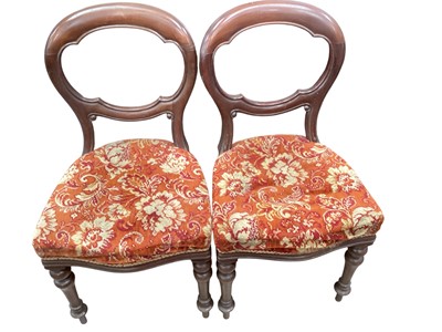 Lot 1292 - Set of six Victorian mahogany balloon back dining chairs