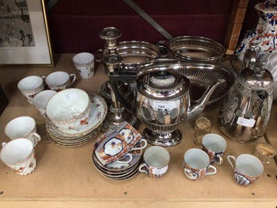 Lot 784 - Group of silver plate, Chinese tea cups and saucers, a coromandel writing box and a jewellery box