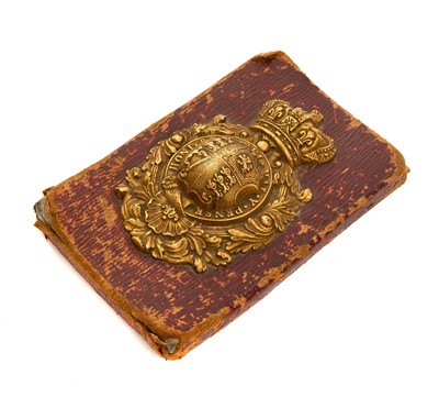 Lot 11 - Victorian Royal Household desk weight with gilt brass Royal Arms badge