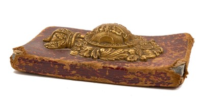 Lot 11 - Victorian Royal Household desk weight with gilt brass Royal Arms badge