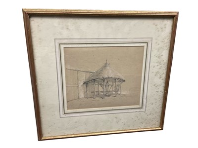 Lot 928 - Charles Hancock (1795-1868) chalk drawing - Horse threshing, inscribed and dated, 18 x 22cm, glazed frame