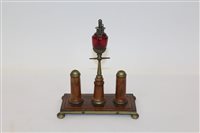 Lot 4239 - Early 20th century novelty oak and brass cigar...