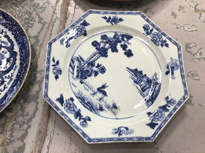 Lot 791 - Five 19th and 18th century Chinese blue and white porcelain plates and one Japanese (6)
