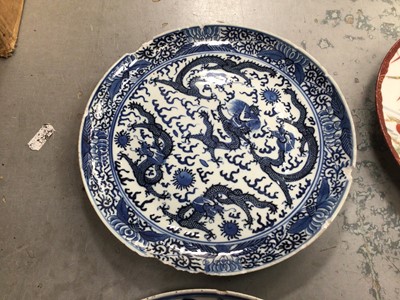 Lot 791 - Five 19th and 18th century Chinese blue and white porcelain plates and one Japanese (6)