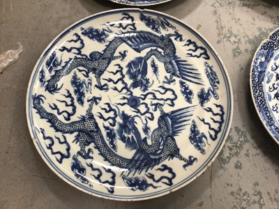 Lot 791 - Five 19th and 18th century Chinese blue and white porcelain plates and one Japanese (6)