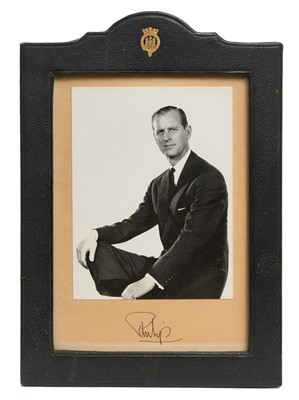 Lot 15 - H.R.H. The Duke of Edinburgh, signed 1960s presentation portrait photograph in frame