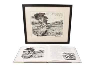 Lot 902 - Bernard Venables 1907-2001 (author of Mr Crabtree Goes Fishing) original monochrome watercolour and book