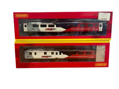 Lot 1872 - Hornby OO Gauge Triple Pack Pullman MK2E Open First Coaches Belvoir, Harlech & Alnwick, boxed R4898, plus Loram MK2F 2nd Open Coaches, boxed R40143 & 40144 (3)