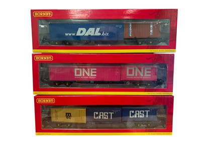 Lot 1875 - Hornby OO Gauge Coaches & Ballast Cleaner Staff, plus KFA with containers, all boxed (7)