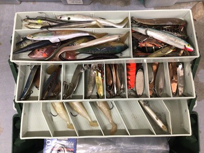 Lot 887 - Collection of fishing reels, fishing floats, rods, tripods, and paraphernalia