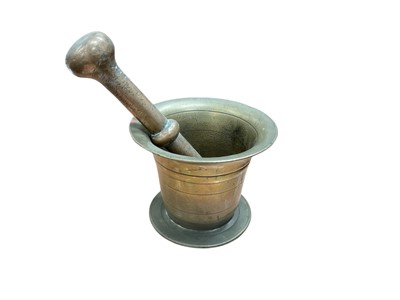 Lot 525 - Antique bronze pestle and mortar.