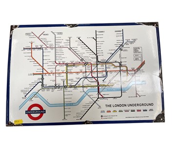 Lot 476 - Contemporary enamel London Underground tube map sign, 45.5cm in length