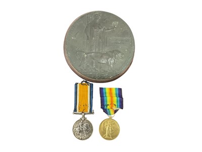 Lot 722 - First World War Memorial (Death) plaque named to Phillip George Firman, together with War and Victory medals named to 26906 PTE. P. G. Firman. Essex. R.