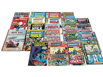 Lot 7 - Box of comics to include (1970's) Justice League America #75 (1st appearance and origin of the second Black Canary - Black Canary joins JLA) #90 #105 #72 #93 #172 #200 #107 (1st team appearance...
