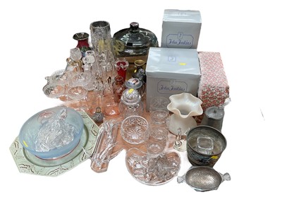 Lot 491 - Group of assorted glassware to include Baccarat swallows, champagne coupes, vases and other items.