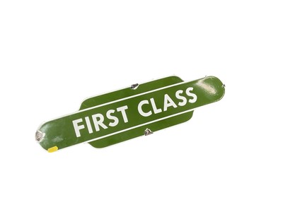 Lot 494 - Reproduction enamel railway sign 'First Class', 57cm in overall length.